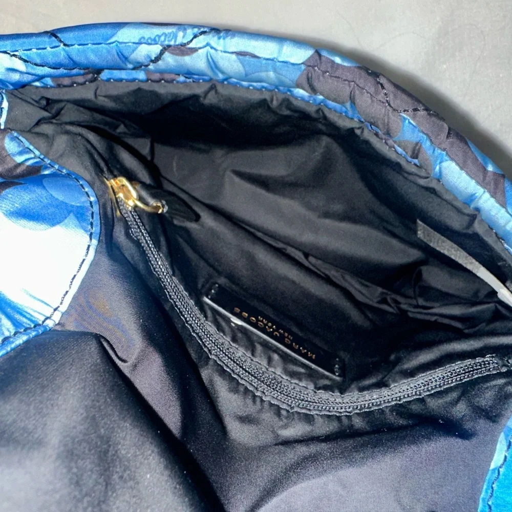 Marc Jacobs Blue and Black Quilted Nylon Crossbody Floral Messenger Bag - Picture 6 of 8